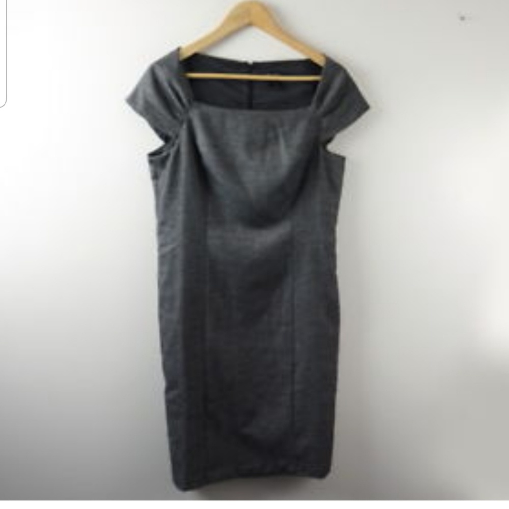 Ann Taylor - Classy Gray Cap Sleeve Dress